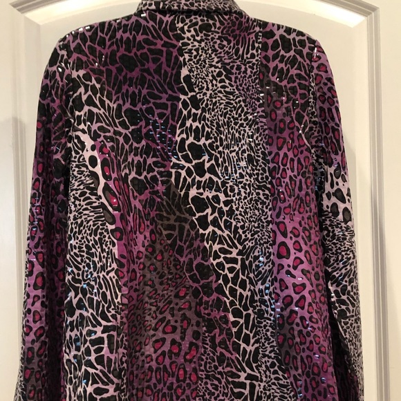 NWT Simonton Says Purple Leopard Jacket Size Small - Picture 7 of 8